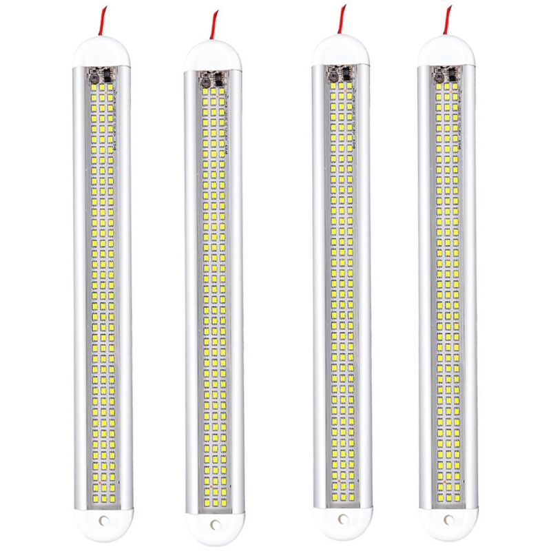 Jusch - Lot de 4 lampes d'habitacle de voiture, led, 12 v, blanc