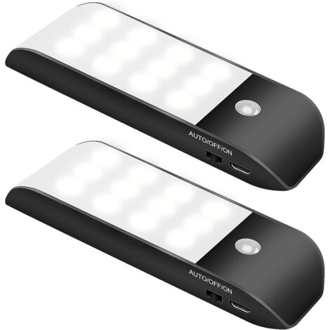 Lot de 4 lampes LED à détecteur de mouvement pour escaliers, placards et penderies - Éclairage de placard sans fil et facile à installer
