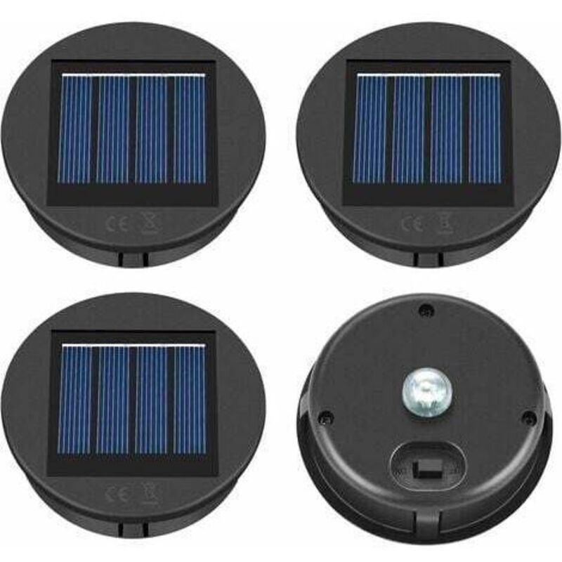 Lot de 4 lampes solaires de rechange à LED pour extérieur, 8cm Solaire Lanterne, Impermeabile IP55 Lampe solaire supérieure de remplacement pour le