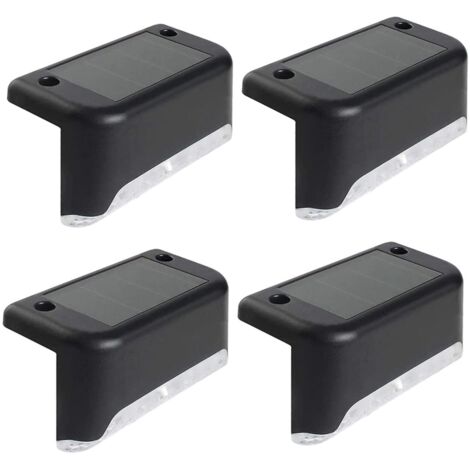 Lot de 4 lampes solaires d'extérieur étanches à LED pour escaliers extérieurs, marches, clôtures, cour, patio et allée