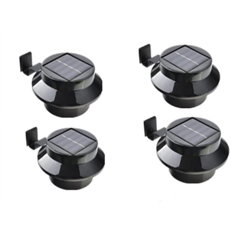Lot de 4 lampes solaires d'extérieur pour gouttières – Lampes de sécurité étanches