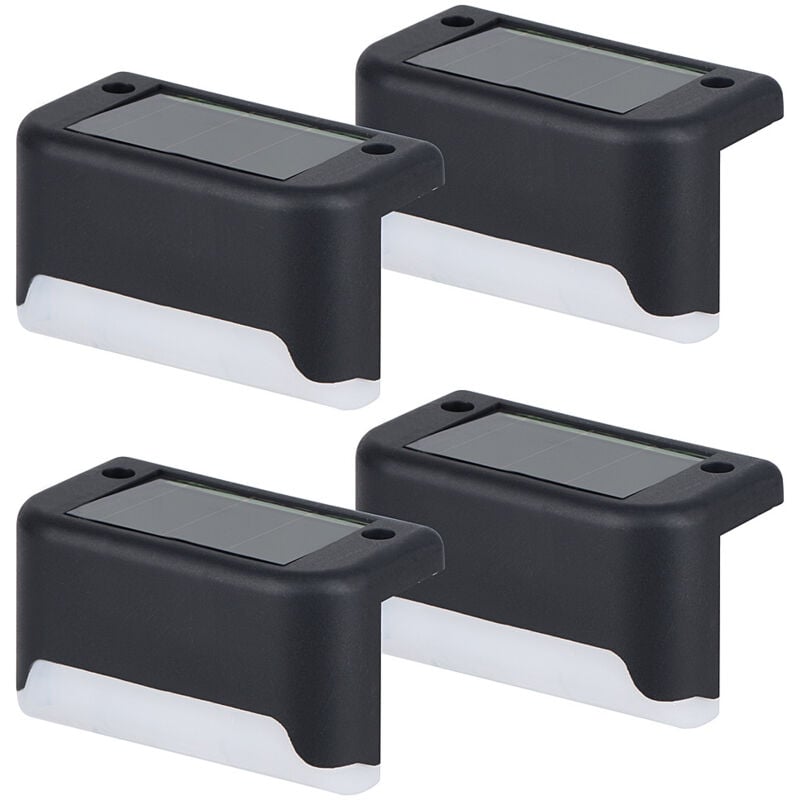 Lot de 4 lampes solaires extérieures de jardin, lampes solaires pour marches, clôtures, lampes solaires étanches pour terrasse led lumière