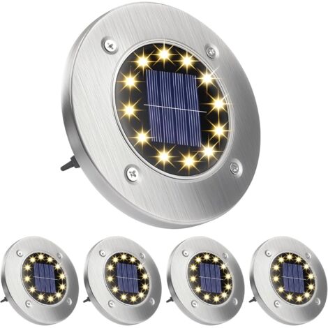 Lot de 4 lampes solaires IP65 Étanche Pour pelouse, chemin de jardin, cour
