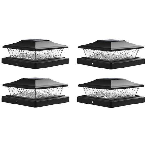 Lot de 4 lampes solaires pour poteaux de clôture ou terrasse extérieure