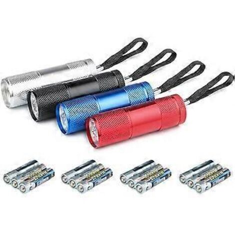 Lot de 4 lampes torches LED (sans piles)