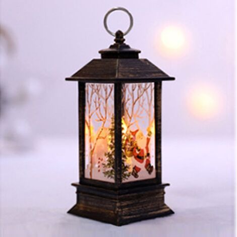 Lot de 4 lanternes de Noël lumineuses, étanches et clignotantes, pour la décoration intérieure et la maison.