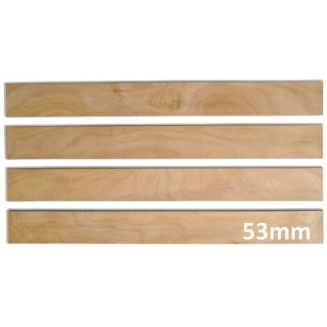 Lot de 4 Lattes 66 cm 660mm Largeur 53mm épaisseur 8mm bois hêtre durable  Sommier lit canapé clic clac bz  7 plis rechange renfort résistant soutien matelas SCM Créations®