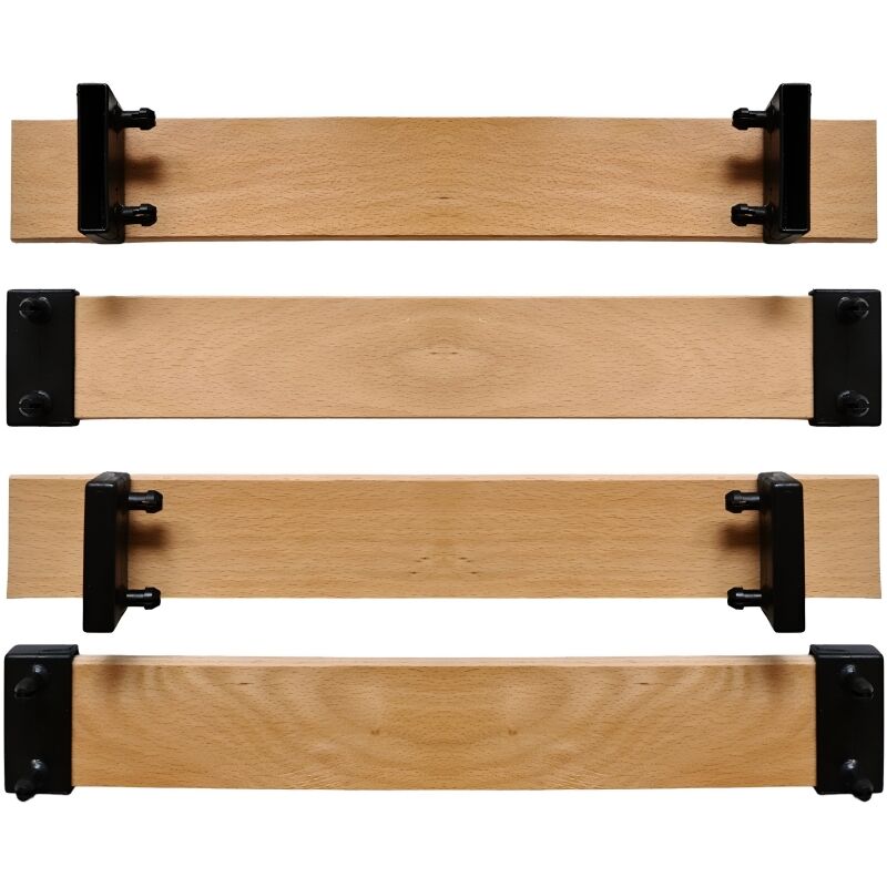 Scm Créations - Lot de 4 lattes de 66 cm (660mm) largeur 53 mm épaisseur 8 mm avec 8 embouts a clipser, latte de lit