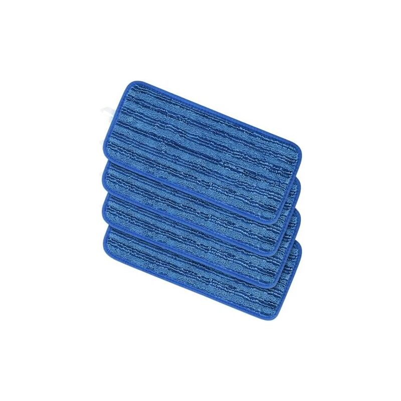 Keyoung - Lot de 4 Lingettes Réutilisable pour Wet Jet Chiffon Rechange pour en Microfibre Lavable Nettoyer Le Sol Sec ou Humide (4pcs-bleu)
