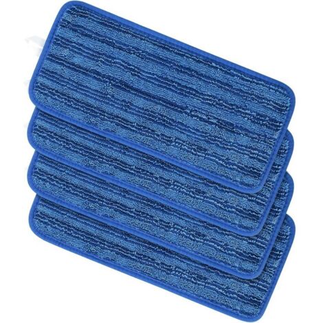 Lot de 4 lingettes réutilisables pour Swiffer WetJet, lingettes de rechange pour balai à franges Swiffer WetJet, balais en microfibre lavables pour le nettoyage des sols secs ou humides (4 pièces - bl