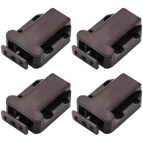 Lot de 4 Loquets à Bouton-poussoir en Plastique Verrouillage Automatique pour Porte Placard Bois, Pratique et Portable, Salle Bain Chambre -