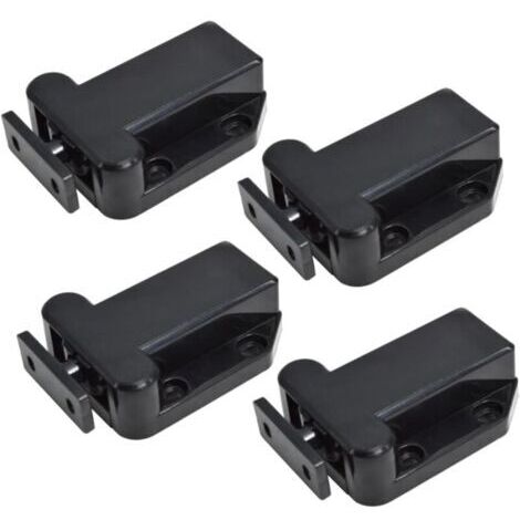 Lot de 4 loquets de porte de placard, fermoirs de placard, loquets d'armoire, serrure d'armoire de meubles (noir)