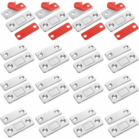 Lot de 4 loquets magnétiques ultra minces en acier inoxydable pour porte de placard de cuisine,armoire,tiroir GrooFoo