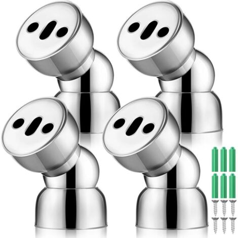 Lot de 4 mini butées de porte magnétiques ultra-résistantes, en acier inoxydable, idéales pour les chambres et les salles de bain.