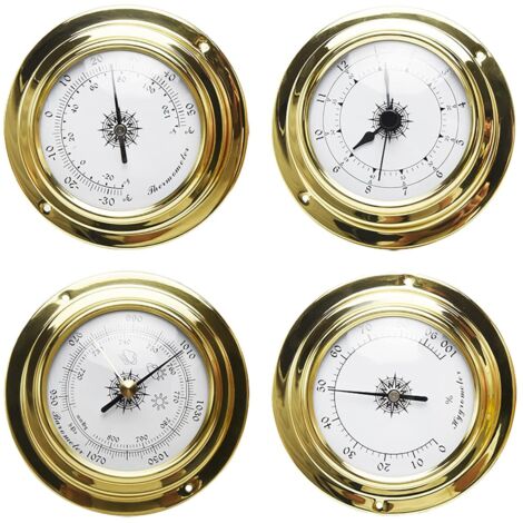 Lot de 4 Mini Hygromètres Thermomètres Muraux Portables pour Intérieur et Extérieur - Stations Météo Baromètre Horloge - AUTRES