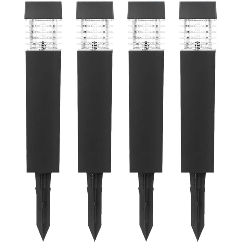 Feiyue - Lot de 4 mini lampes solaires de dégivrage pour l'extérieur, avec prise de terre