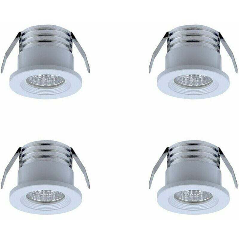 Dolaso - Lot de 4 mini spots led encastrables, 3 w, blanc chaud Blanc