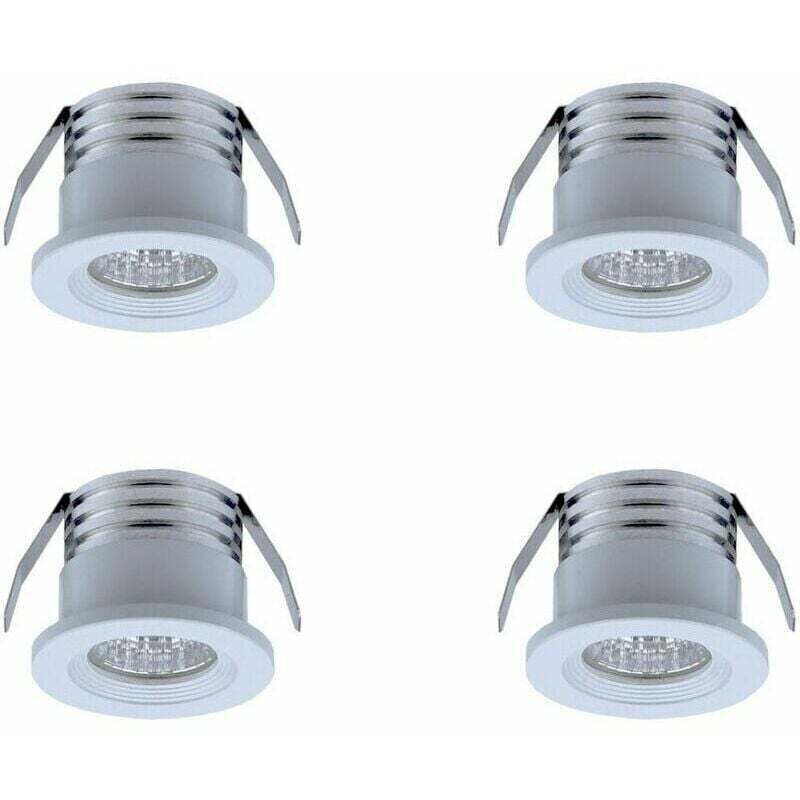 Lot de 4 mini spots LED encastrables, 3 W, blanc chaud Blanc