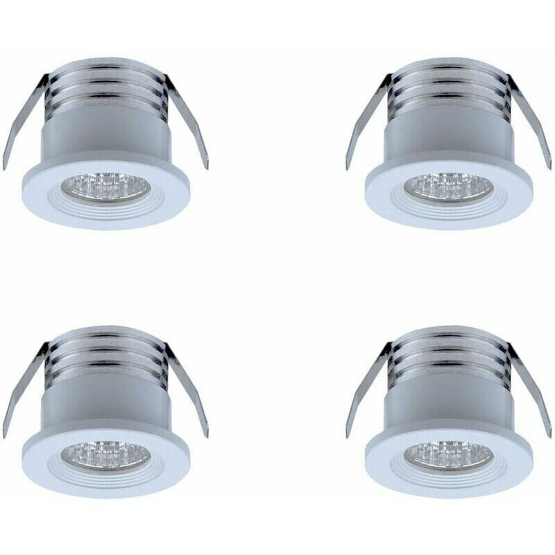 Lot de 4 mini spots LED encastrables, 3 W, blanc chaud Blanc..