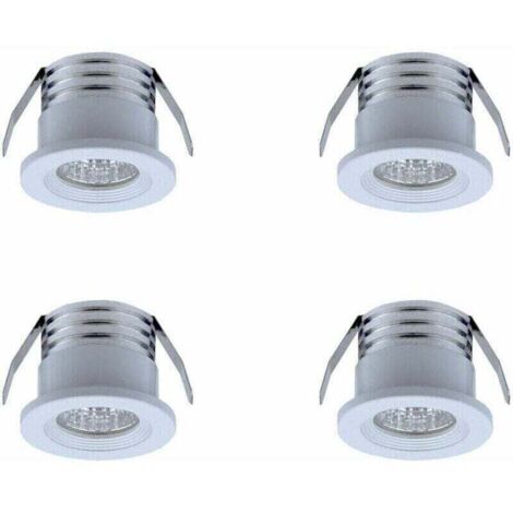 Lot de 4 mini spots LED encastrables, 3 W, blanc chaud Blanc