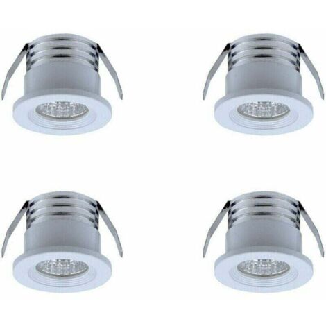 Lot de 4 mini spots LED encastrables, 3 W, blanc chaud Blanc