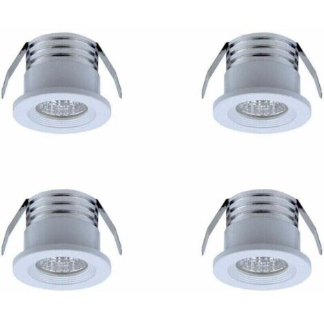 Lot de 4 mini spots LED encastrables, 3 W, blanc chaud Blanc