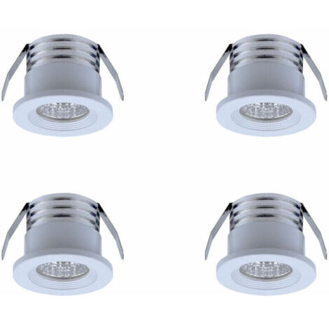Lot de 4 mini spots LED encastrables, 3 W, blanc chaud Blanc