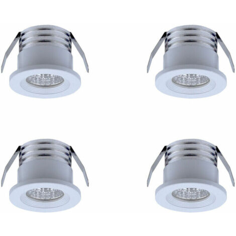 Lot de 4 mini spots LED encastrables, 3 W, blanc chaud Blanc