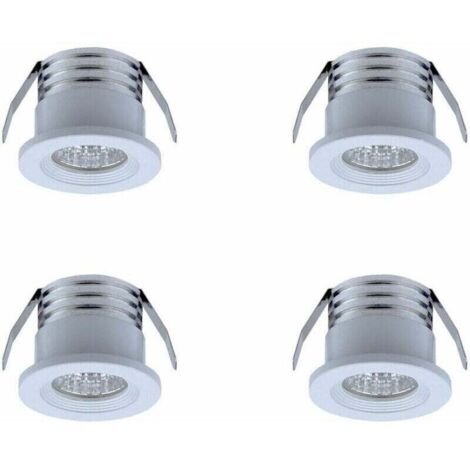 Lot de 4 mini spots LED encastrables 3W – Lumière chaude 3000K – Aluminium et verre – Angle 20-30° – IP22 pour intérieur
