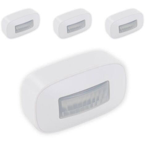Lot de 4 minis détecteurs de mouvement sans fil - portée 10m - éclairage réglable - Blanc - Chacon