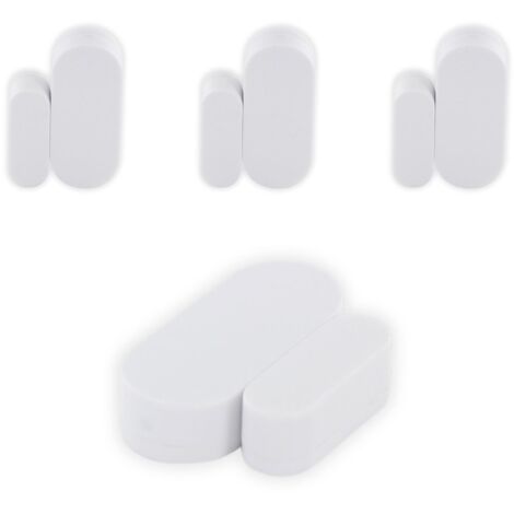 Lot de 4 minis détecteurs d'ouverture de porte - IP20 - 50m - blanc - DiO