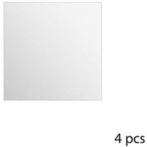 Lot de 4 Miroirs adhésifs Carrés en Verre 20 x 20 cm - Atmosphera