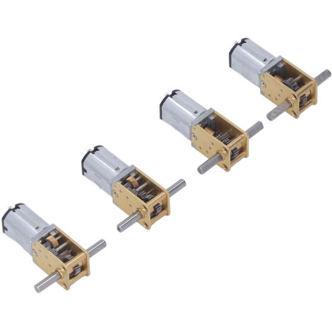 Lot de 4 Moteurs Réducteurs à Engrenages DC 6V - 8/13/26/68 RPM - Double Arbre Turbine pour Robotique et Projets DIY