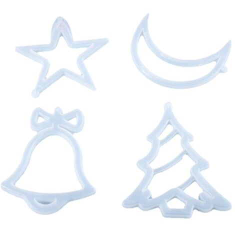 Lot de 4 moules en silicone pour étiquettes suspendues de Noël