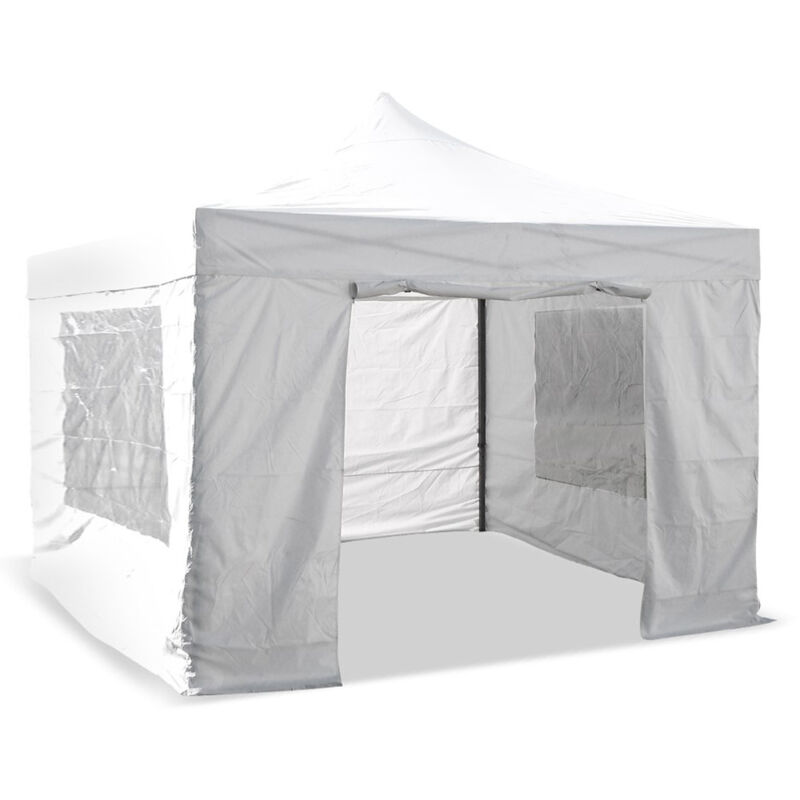 Terre Jardin - Lot de 4 murs pour barnum pliant professionnel 3 x 4,5 m - - Blanc