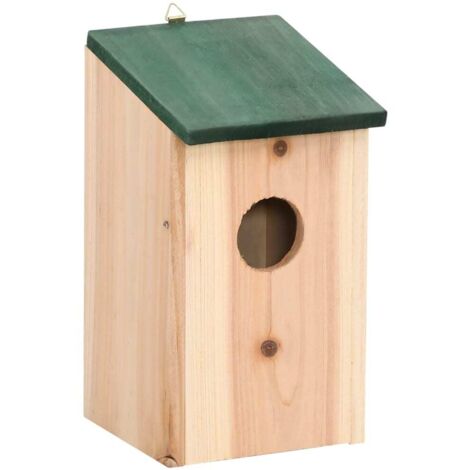 Lot de 4 Nichoirs / Nichoirs et mangeoire Bois 12x12x22 cm
