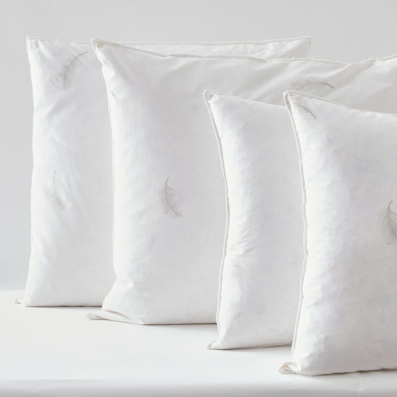 Lot de 4 oreillers 2 x 60 x 60 + 2 x 45 x 70 cm Blanrêve Gamme Naturelle "Prestige" plumes véritables confort moelleux