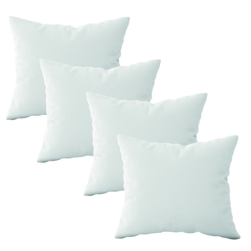 Vivezen - Lot de 4 oreillers, coussins de garnissage carrés - 60 x 60 cm - Blanc