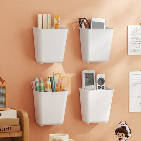 Lot de 4 organisateurs adhésifs – Porte/Cuisine/Salle de bain – Mur – Multifonctionnels