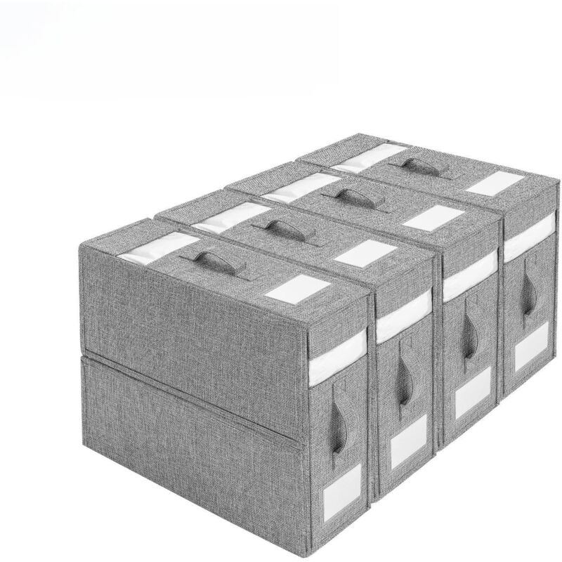 Lot de 4 organiseurs de draps de lit, boîte de rangement pliable pour housse de couette, organisateur de draps avec fermeture éclair pour draps grand