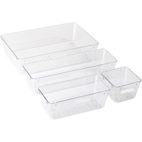 Lot de 4 organiseurs maquillage, cuisine, sous-vêtements, séparateurs tiroir, rangement Pour Tiroirs -