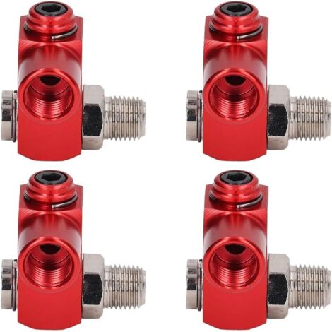 Lot de 4 outils à air comprimé pivotants - Raccord de tuyau d'air 1/4" - Articulation rotative à 360°