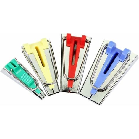 Lot de 4 outils de fabrication de biais pour machine à coudre et patchwork, pour loisirs créatifs