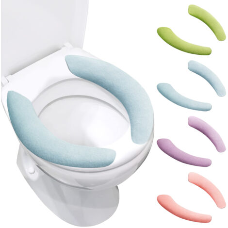Lot de 4 paires de coussins chauffants pour siège de toilette, lavables et réutilisables, pour l'hiver