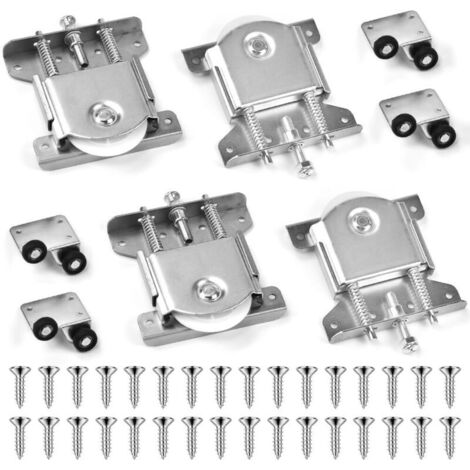 Lot de 4 paires de roulettes pour portes coulissantes, roulettes de placard, roulettes de remplacement pour portes à enroulement