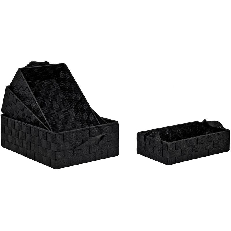 Toilinux - Lot de 4 Paniers avec 2 sangles en Polypropylène et Métal