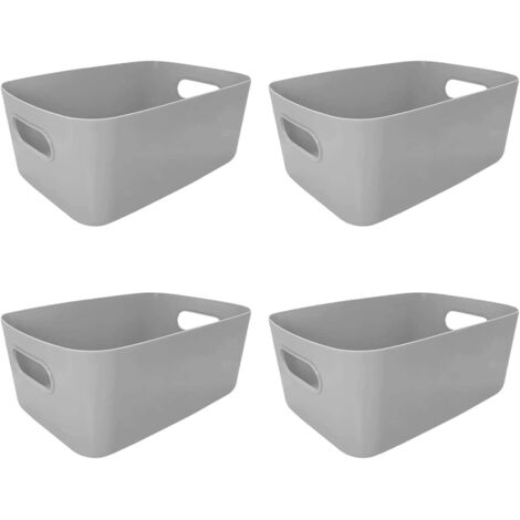 Lot de 4 paniers de rangement en plastique pour placard et cuisine