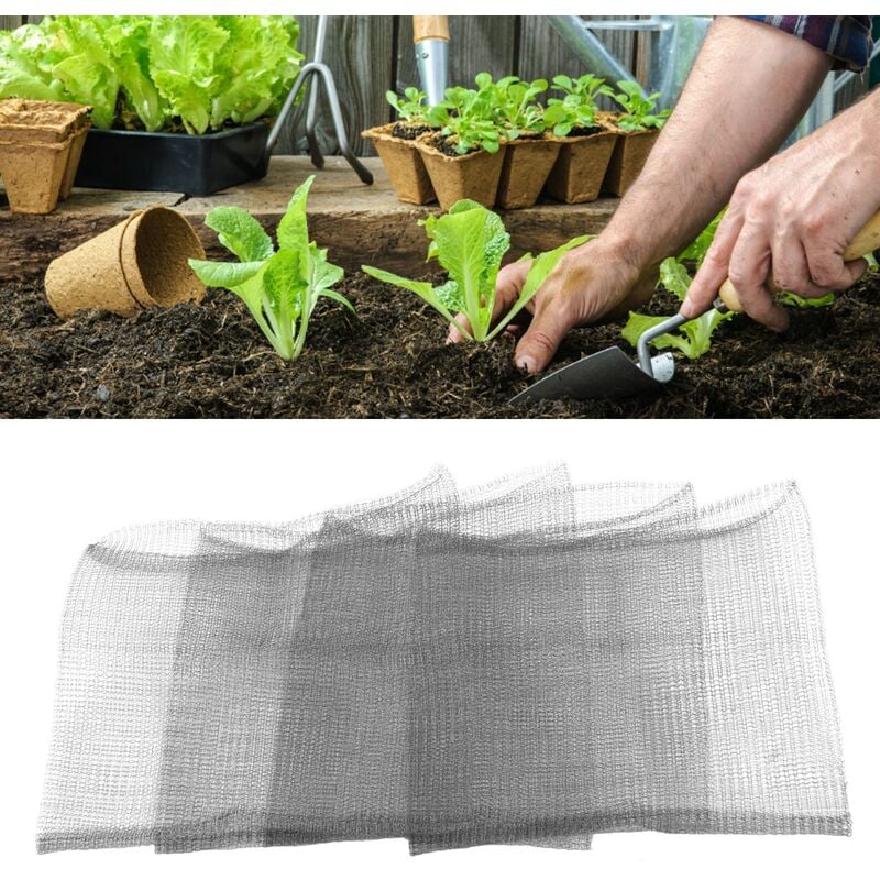 Jeffergarden - 4 pièces Panier de protection en maille, sac en maille de fil d'acier inoxydable,pour protéger les racines des plantes