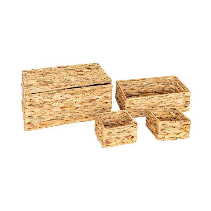 Lot de 4 Paniers en Jacinthe "Lia" 33cm Naturel