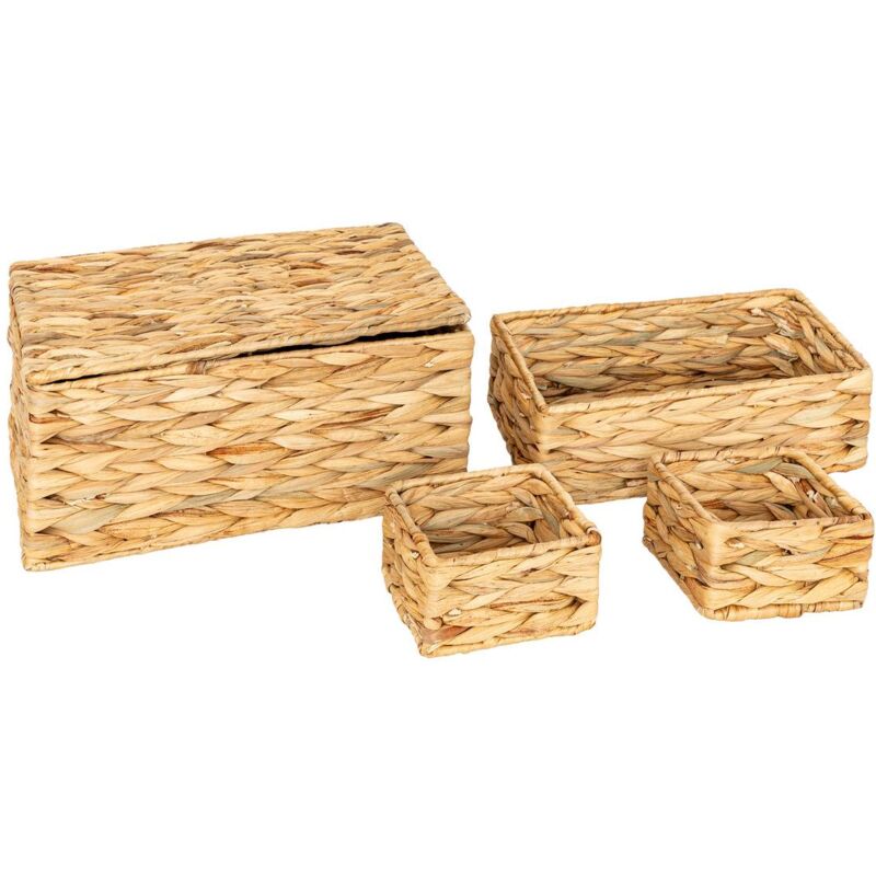 Lot de 4 paniers Lia jacinthe d eau L12 27 33cm Atmosphera créateur d'intérieur